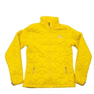 VTG The North Face Women's Yellow Quilted Jacket Size Medium